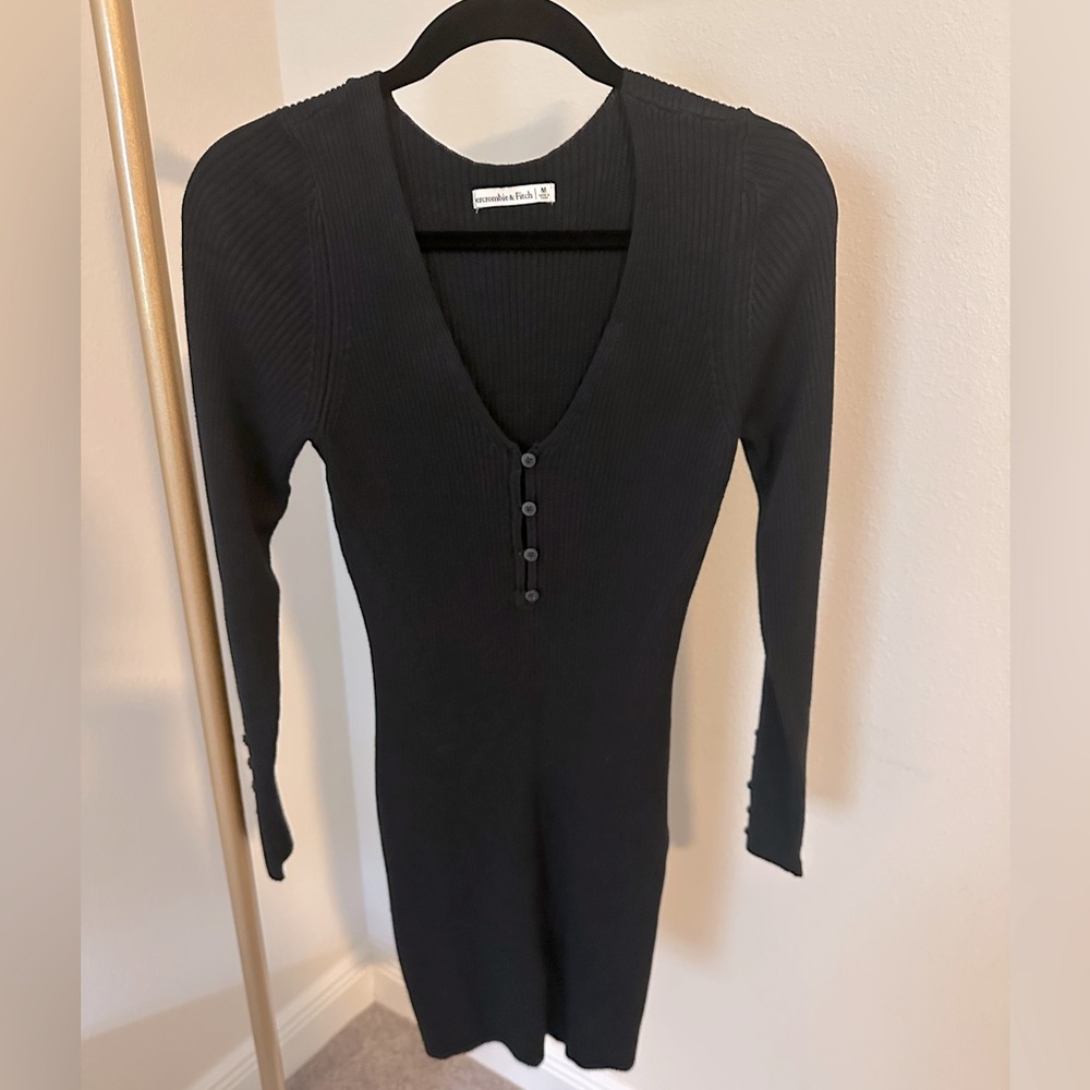 Abercrombie & Fitch Black Knit Mini Dress